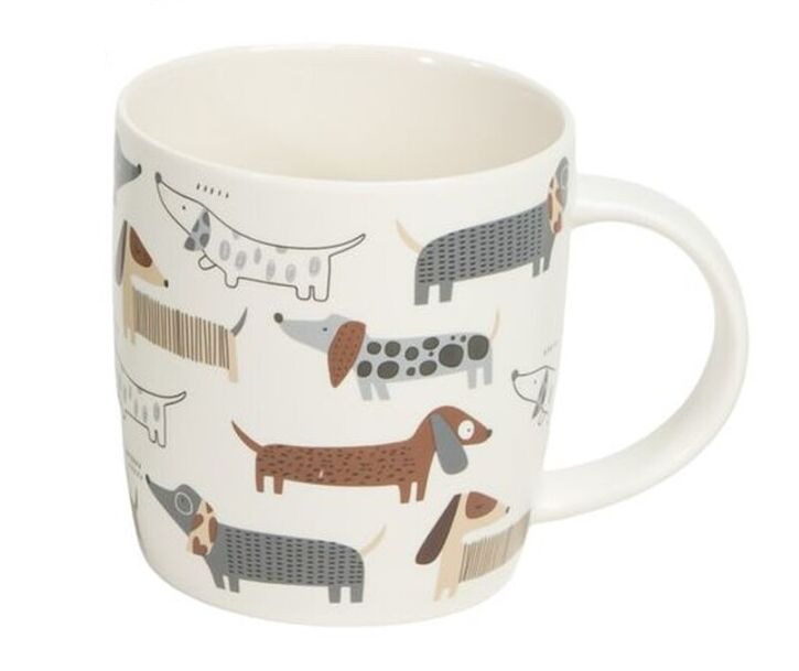 TAZA PERRO SALCHICA BLANCA