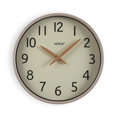 RELOJ DE PARED EFECTO MADERA BLANCA 30 CM
