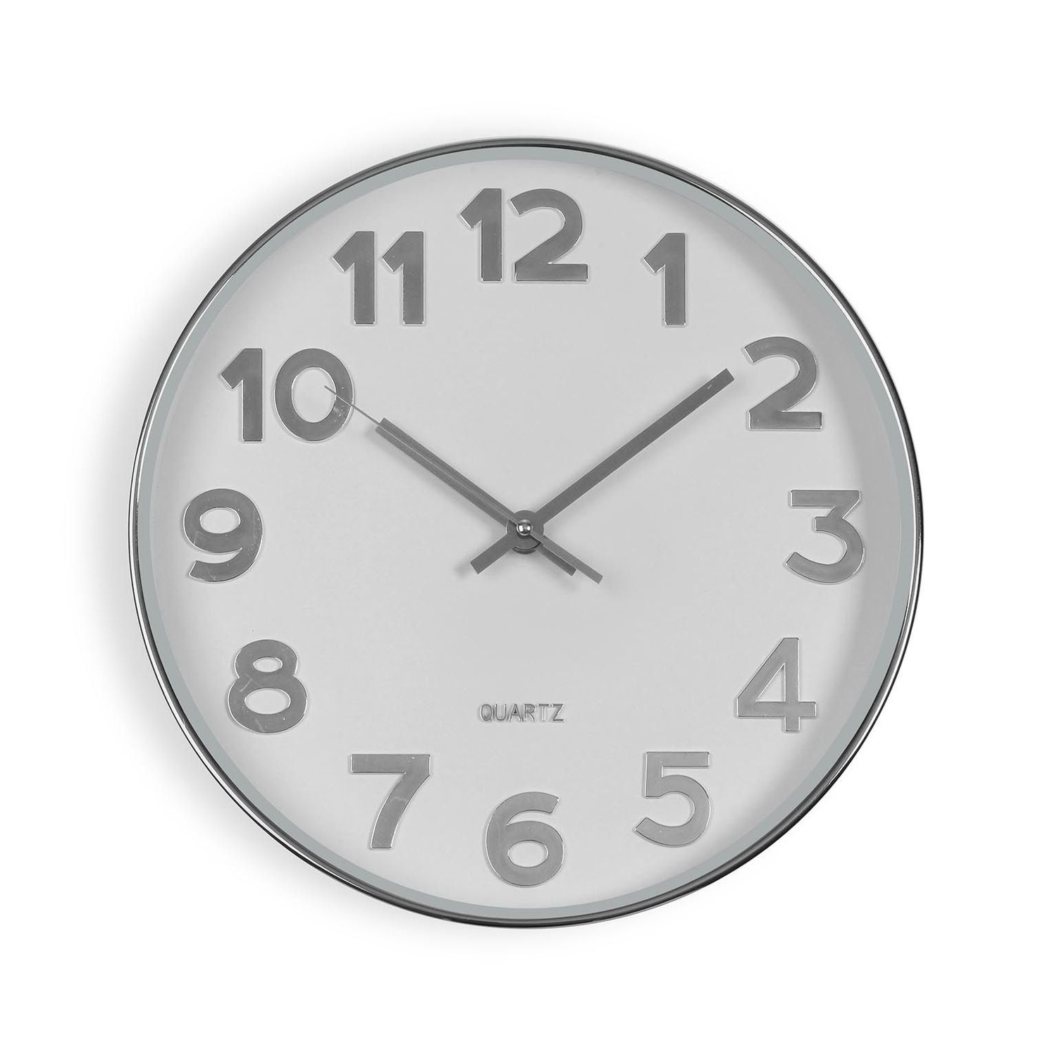 RELOJ DE PARED BLANCO SILVER NUMBERS 30CM