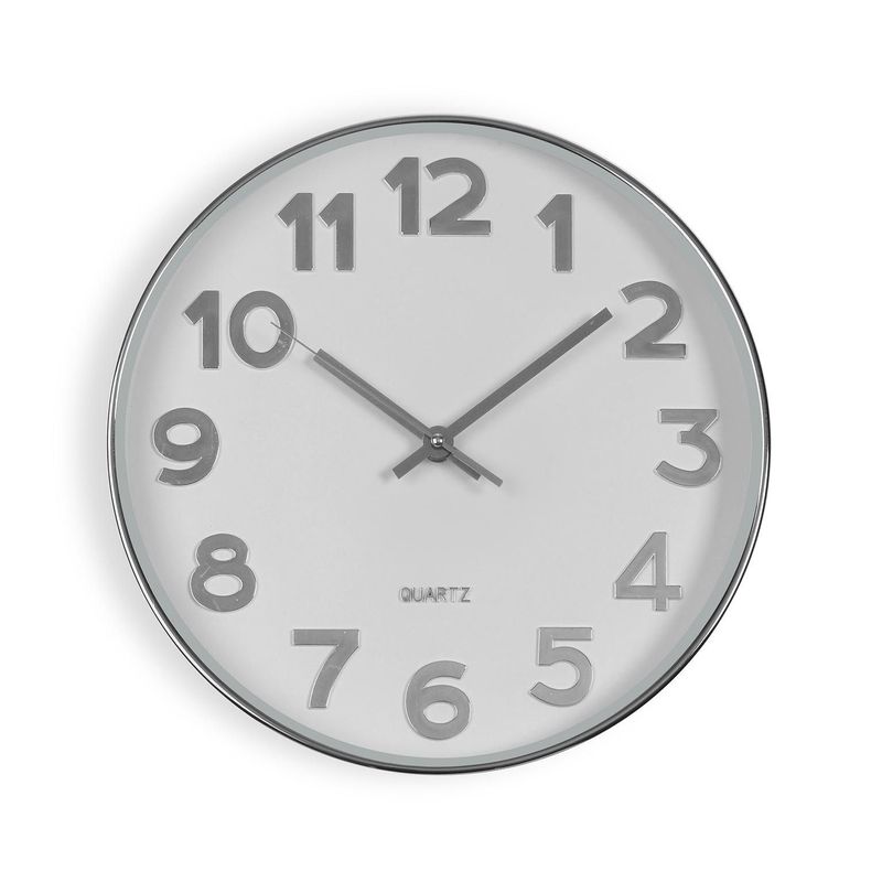 RELOJ DE PARED BLANCO SILVER NUMBERS 30CM