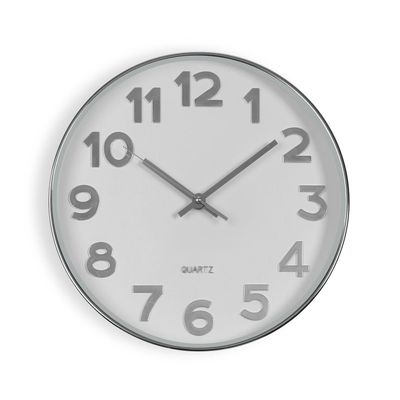 RELOJ DE PARED BLANCO SILVER NUMBERS 30CM