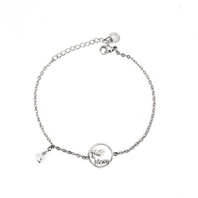 PULSERA I LOVE MOM CON PERLA