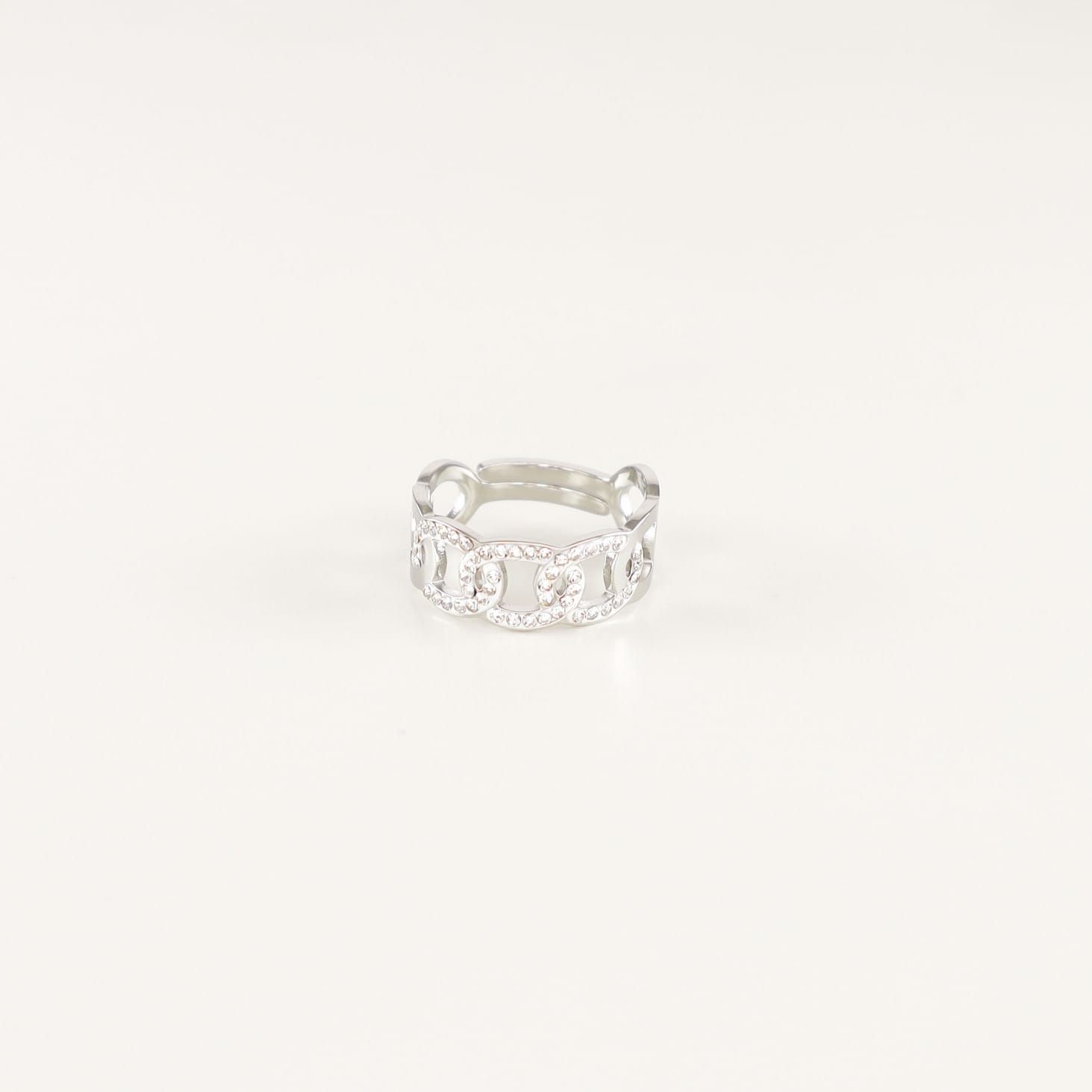 ANILLO CADENA PLATEADO
