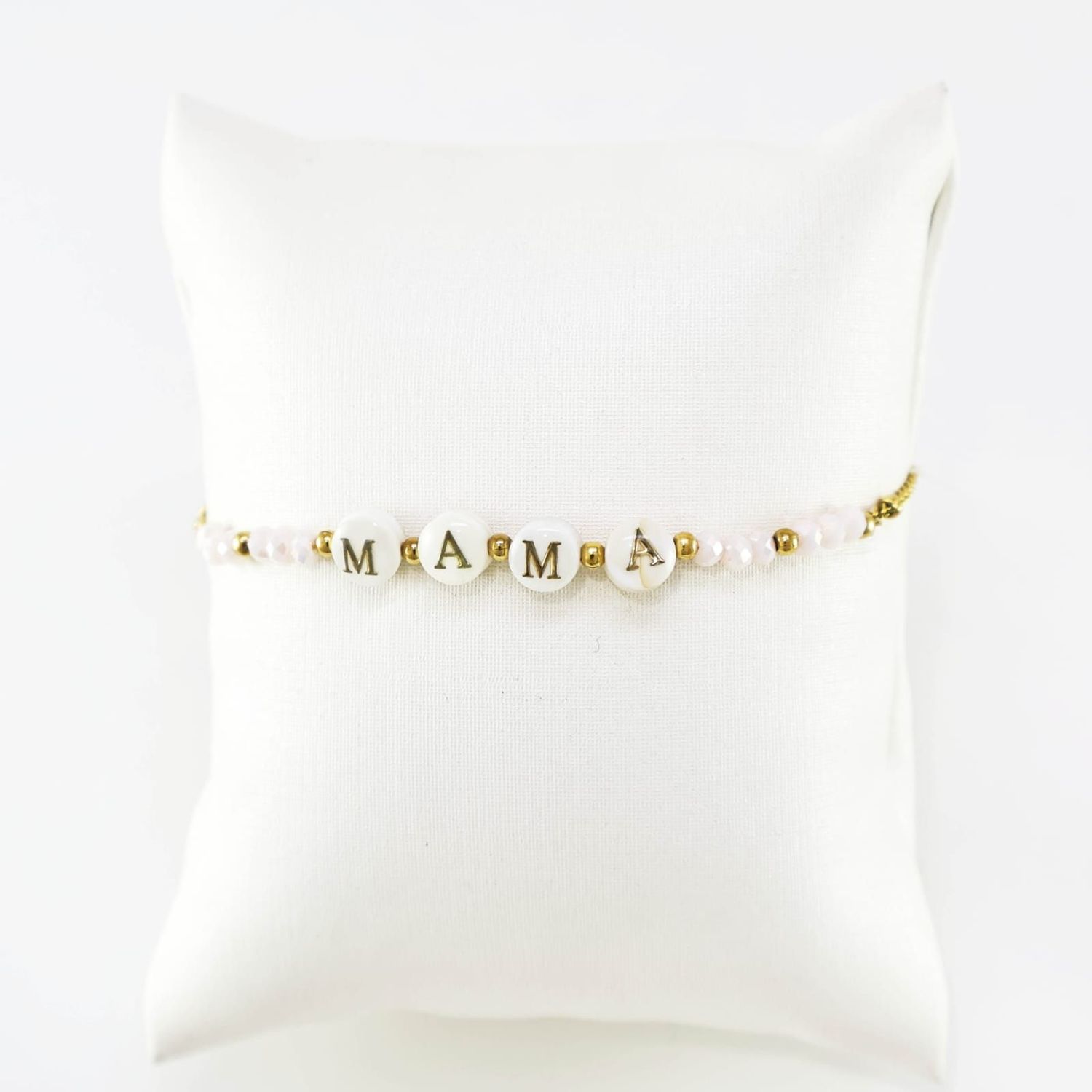 PULSERA MAMA CON NACAR Y PIEDRAS