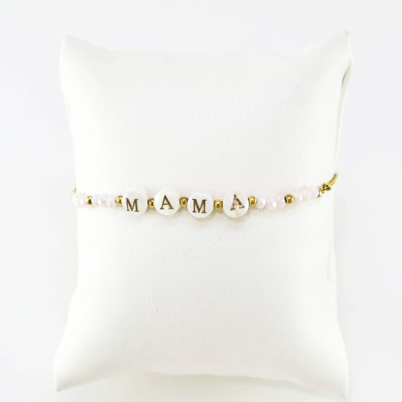 PULSERA MAMA CON NACAR Y PIEDRAS