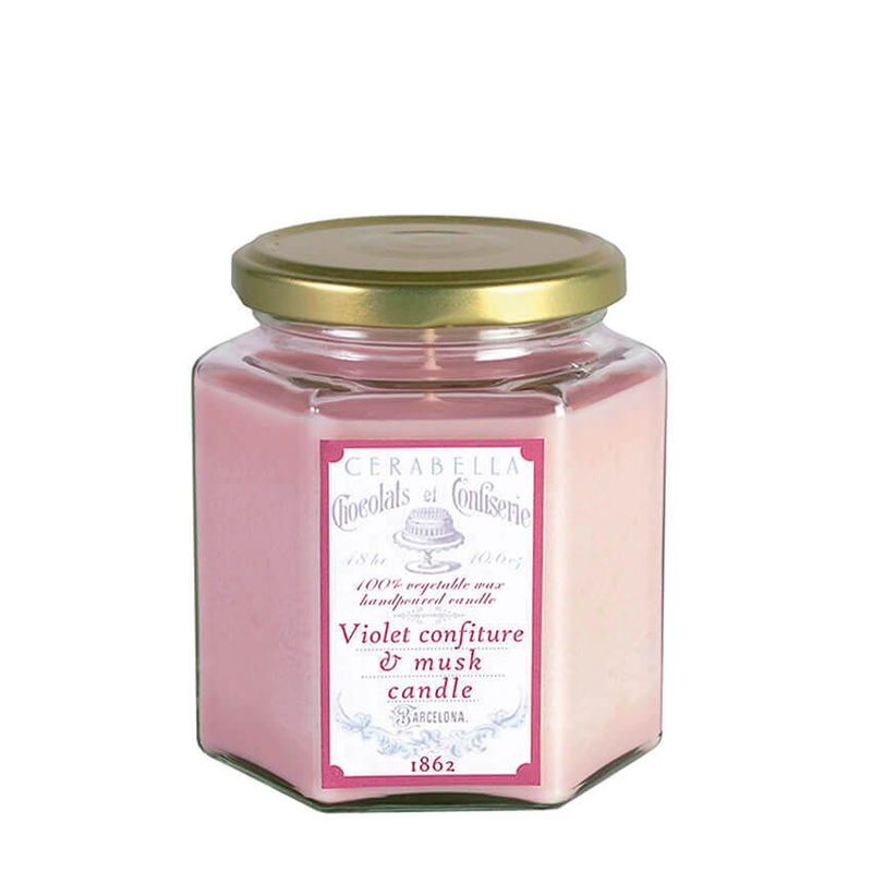 CERABELLA VELA ARTESANA DE SOJA - VIOLET CONFITURE & MUSK CANDLE