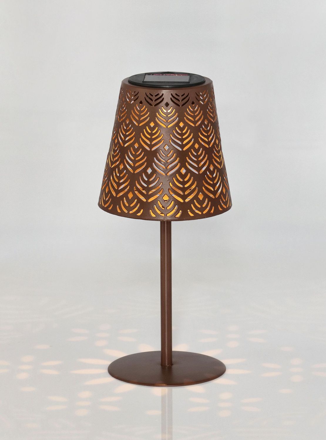 LAMPARA SOLAR SOBREMESA MARRON HOJAS LAMPARA SOLAR SOBREMESA MARRON HOJAS