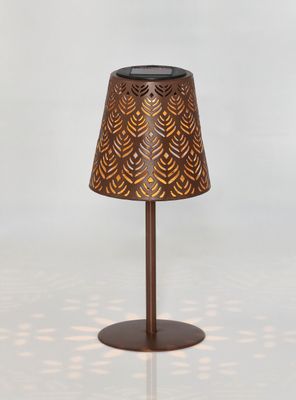 LAMPARA SOLAR SOBREMESA MARRON HOJAS LAMPARA SOLAR SOBREMESA MARRON HOJAS