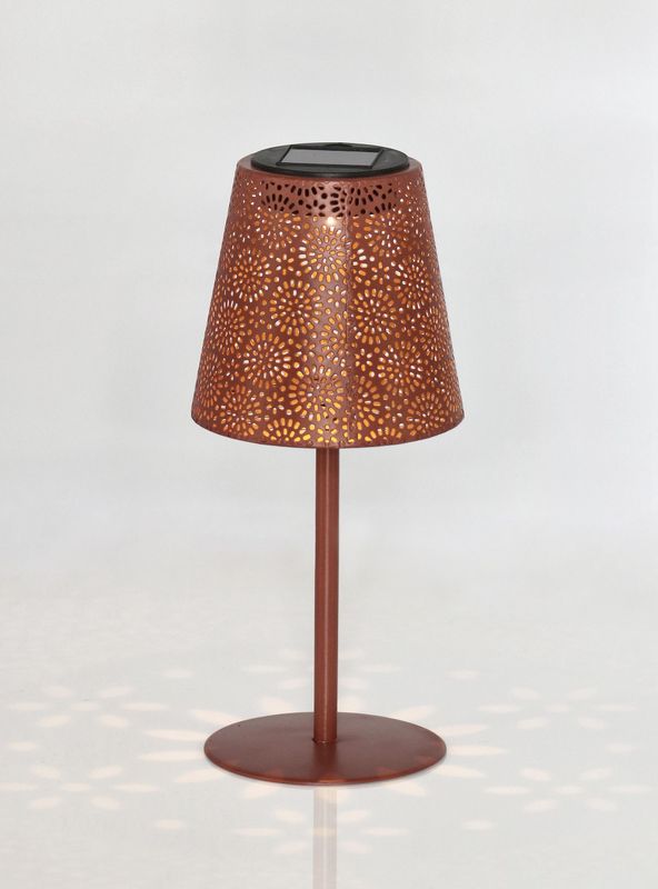 LAMPARA SOLAR SOBREMESA MARRON CIRCULOS