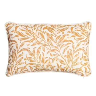 COJIN HOJAS MOSTAZA RECTANGULAR