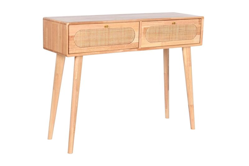 CONSOLA RUBBERWOOD RATAN NATURAL