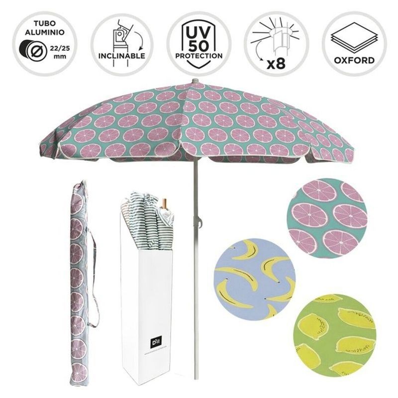 SOMBRILLA PLAYA 200CM UV50 LIMONES