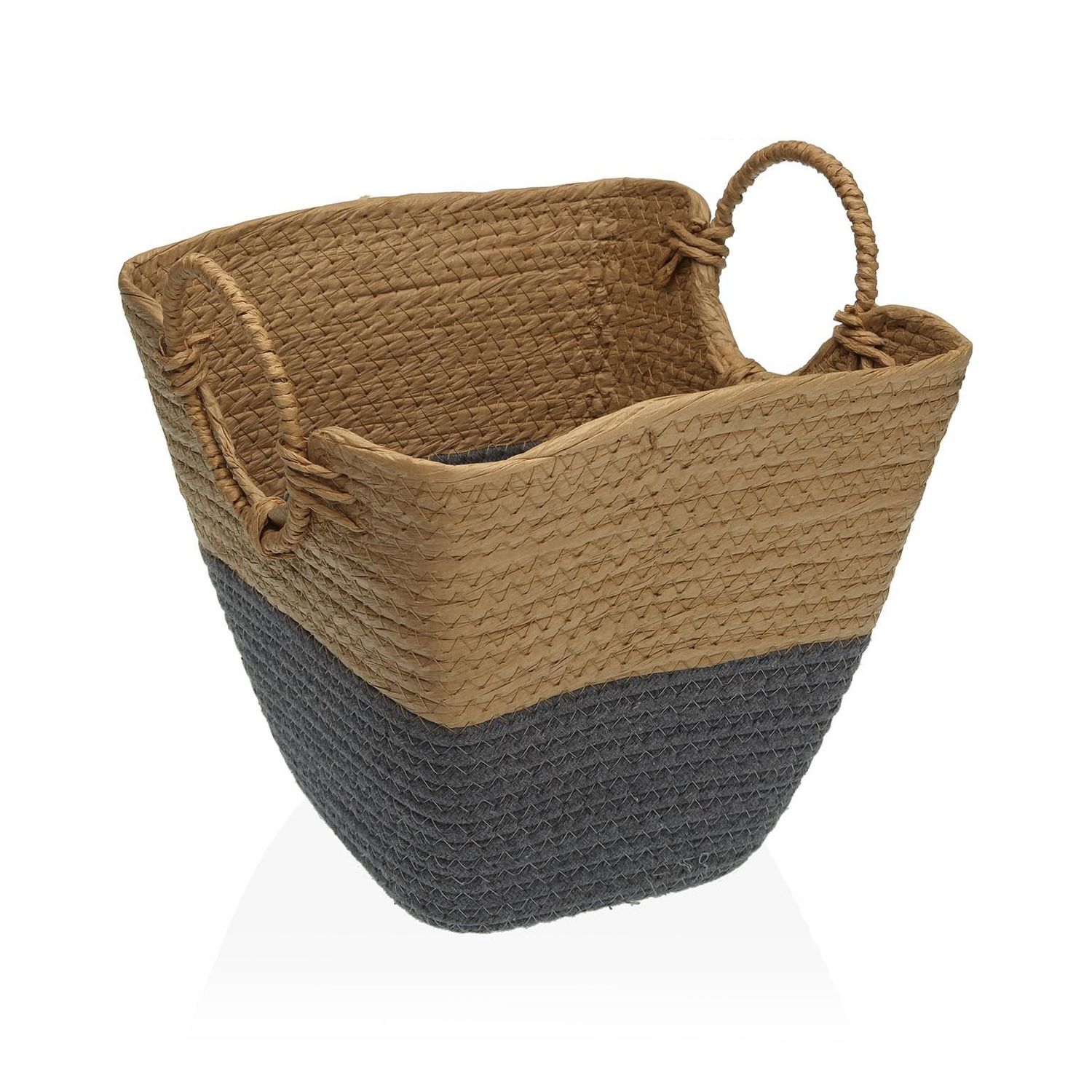 CESTA BICOLOR GRIS/NATURAL