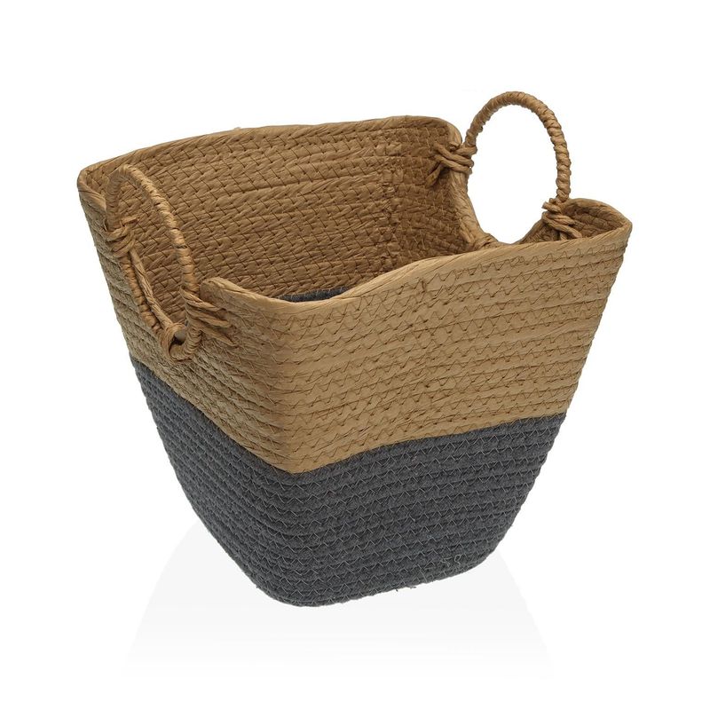 CESTA BICOLOR GRIS/NATURAL