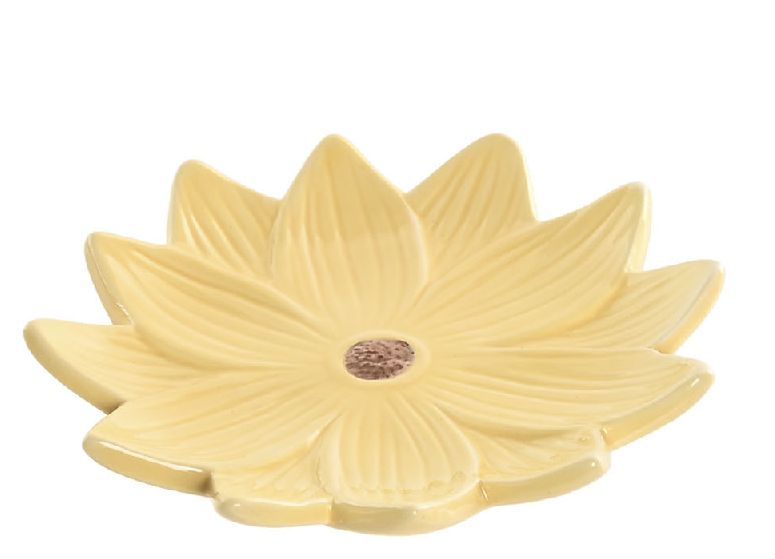 BANDEJA VACIABOLSILLOS CERAMICA FLOR AMARILLO