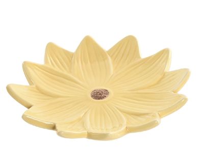 BANDEJA VACIABOLSILLOS CERAMICA FLOR AMARILLO