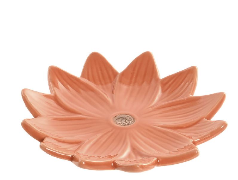 BANDEJA VACIABOLSILLOS CERAMICA FLOR NARANJA