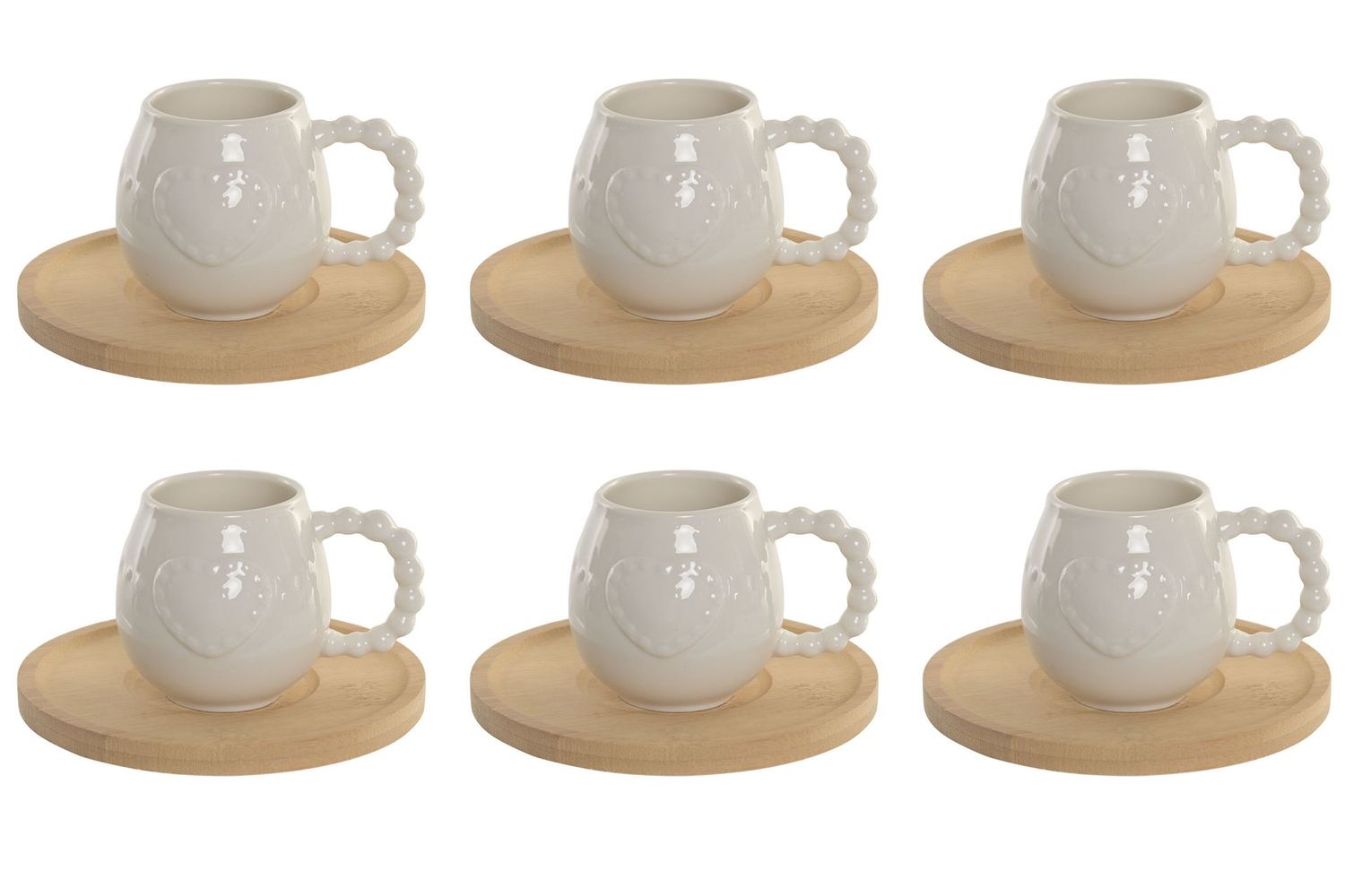 CAFE SET 6 PORCELANA CORAZON