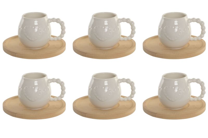CAFE SET 6 PORCELANA CORAZON