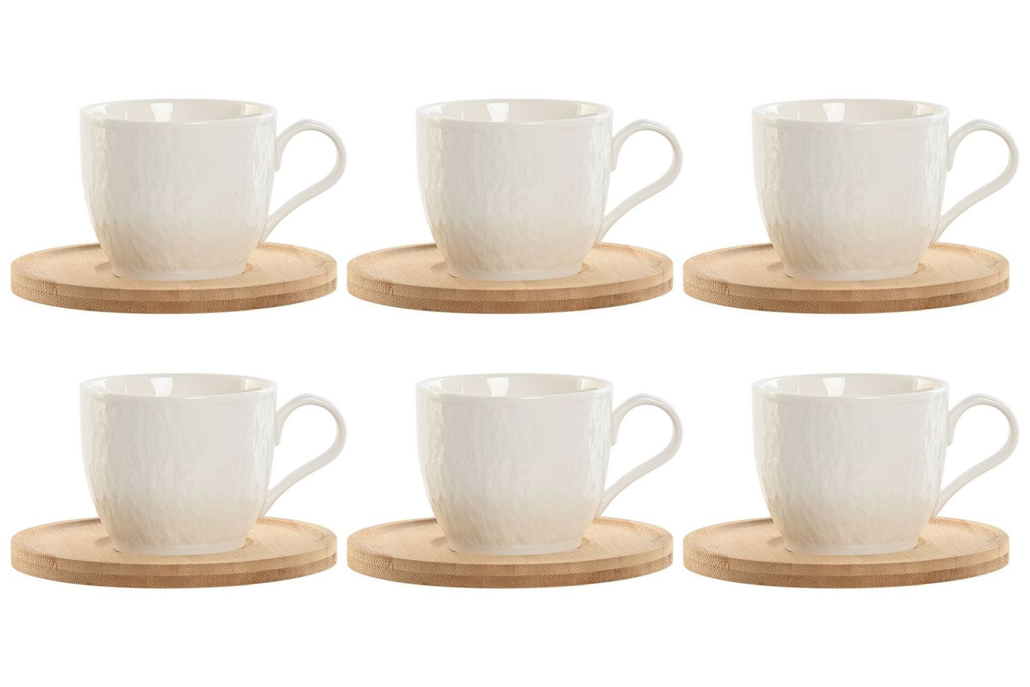 CAFE SET 6 PORCELANA BAMBU 220ML BLANCO