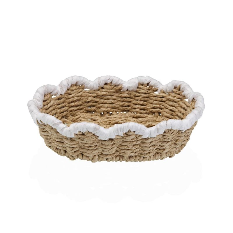 CESTA TRENZADA BORDE BLANCO