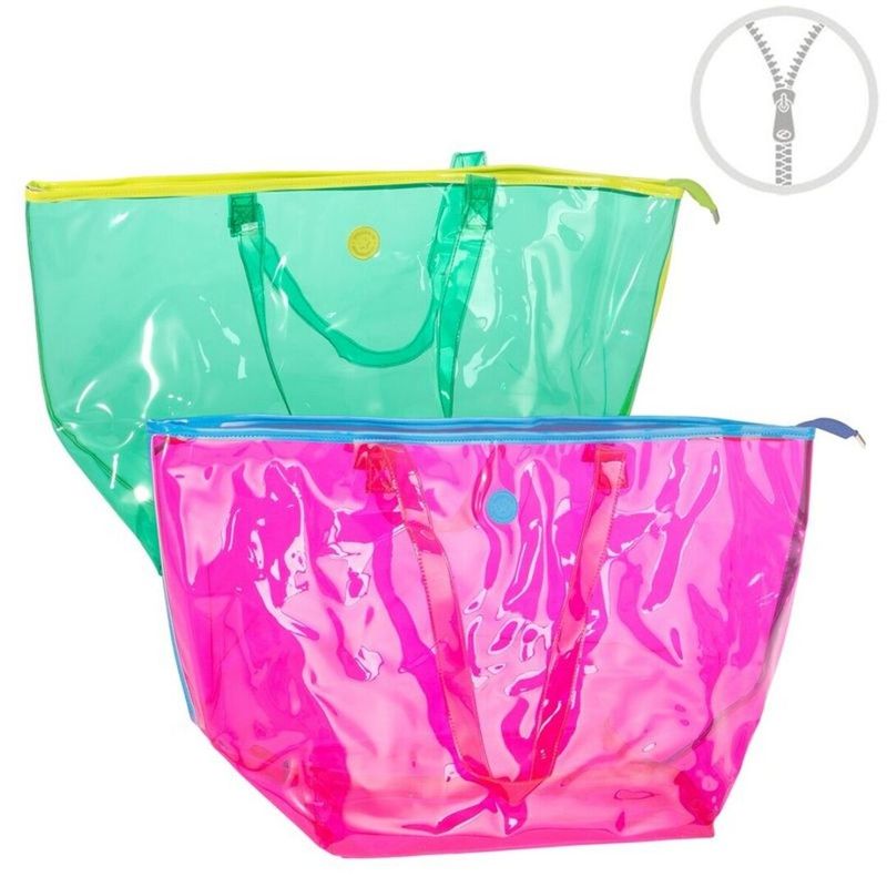 BOLSO XL TRANSPARENTE FLUOR ROSA BOLSO XL TRANSPARENTE FLUOR ROSA
