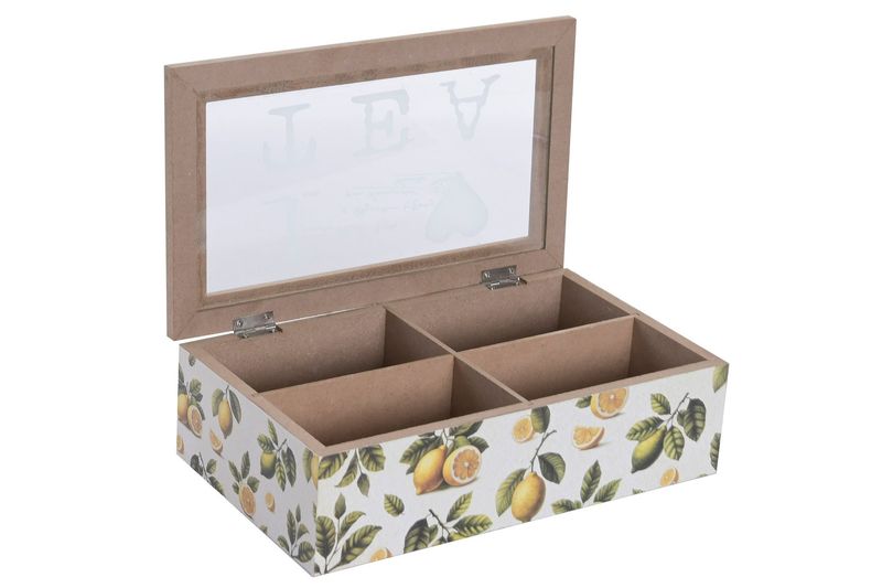 CAJA INFUSIONES MDF CRISTAL LIMONES
