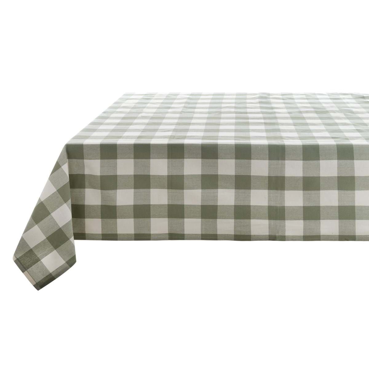 MANTEL ANTIMANCHAS CUADROS VERDE 150X190 CM