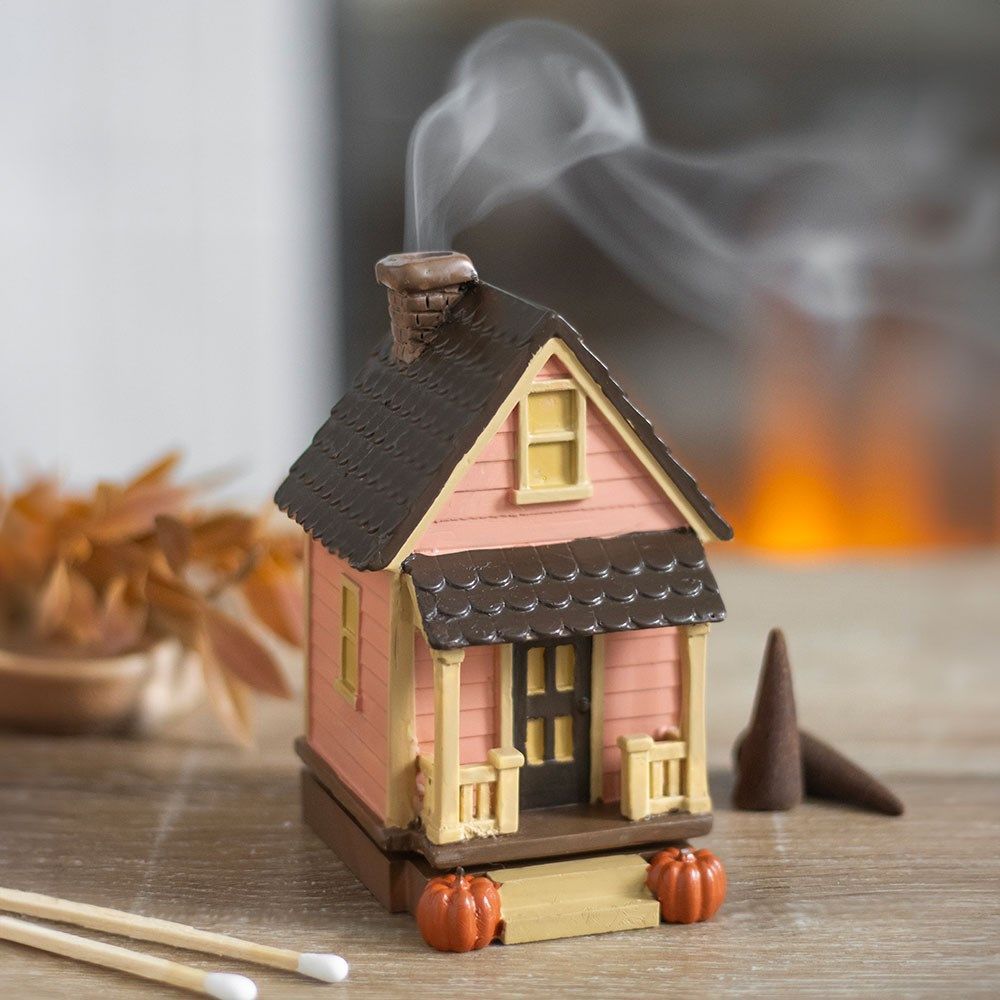 QUEMADOR INCIENSO CONO «Pink House» CON CALABAZAS QUEMADOR INCIENSO CONO «Pink House» CON CALABAZAS