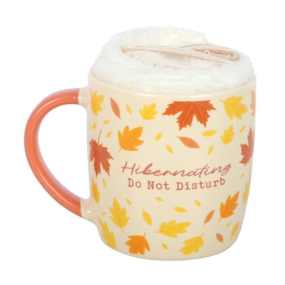 TAZA OTOÑO CON CALCETINES Y ANTIFAZ TAZA OTOÑO CON CALCETINES Y ANTIFAZ
