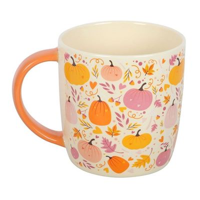 TAZA CALABAZAS ROSAS Y NARANJAS