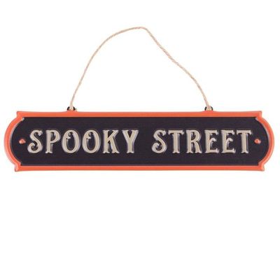 CARTEL METALICO COLGANTE «Spooky Street»