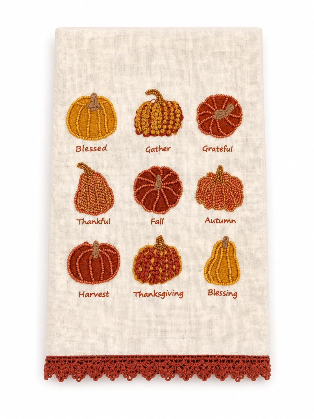 PAÑO CALABAZAS ABALORIOS