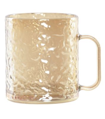 TAZA DE CRISTAL CON RELIEVE IRIDISCENTE MARRON 500ML TAZA DE CRISTAL CON RELIEVE IRIDISCENTE MARRON 500ML