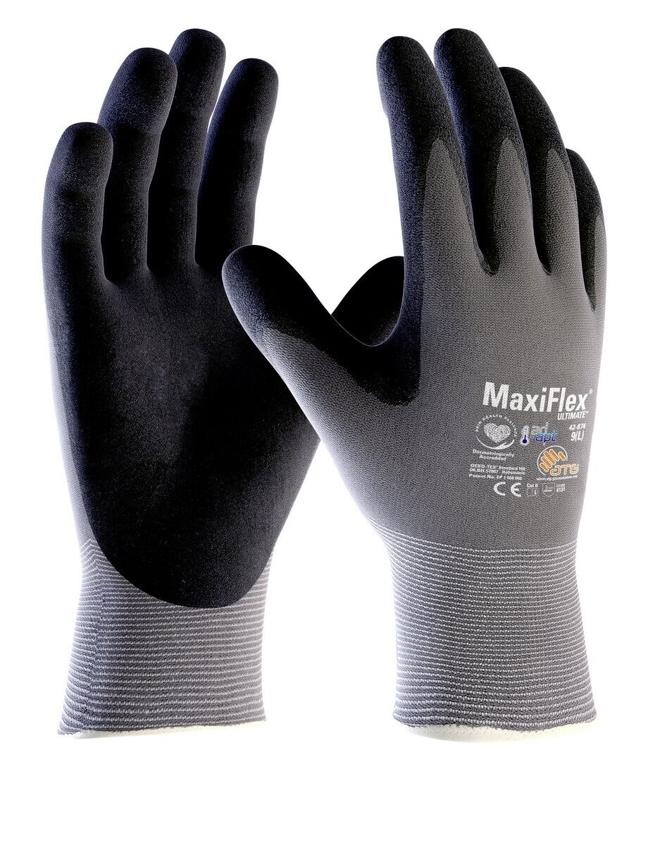 Arbeitshandschuh MaxiFlex Ultimate 10 grau schwarz