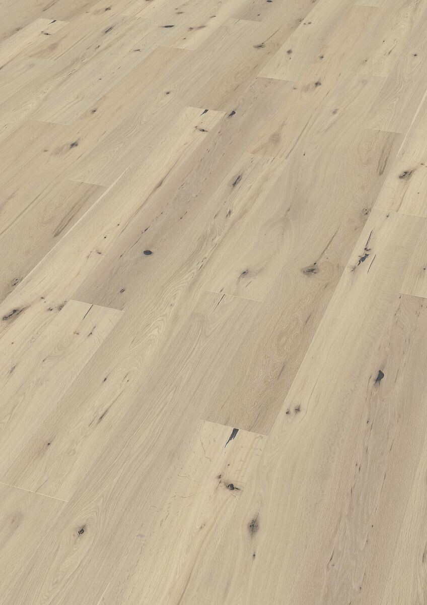 Parkett Basic LHD Eiche 02 handgehobelt weiß geölt