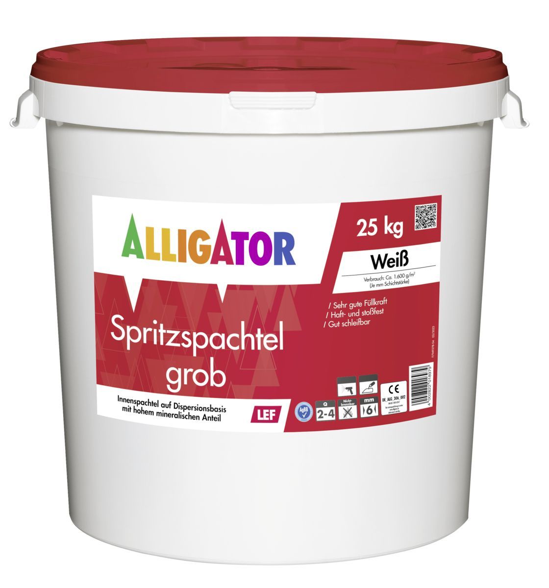 Alligator Spritzspachtel grob LEF naturweiß 25,00 kg