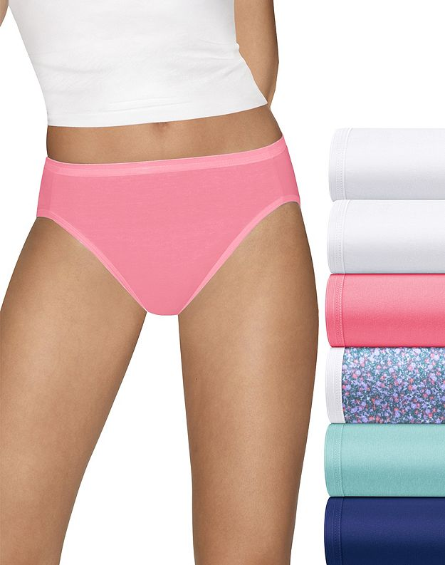 Hanes Ultimate® Women's Comfort Cotton Hi-Cut 6-Pack Hanes Ultimate® Women's Comfort Cotton Hi-Cut 6-Pack