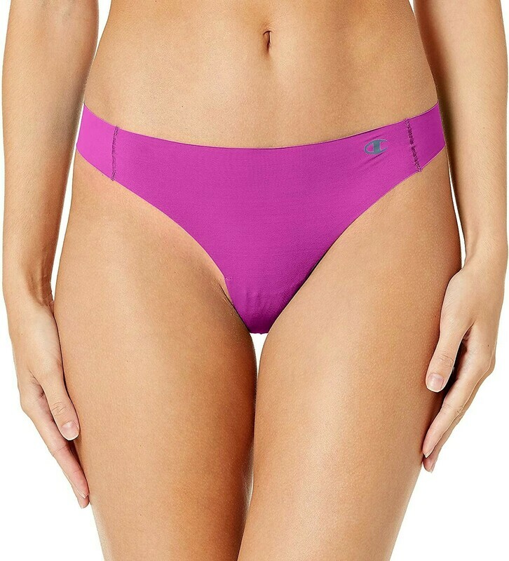 Champion Women&#39;s No Show Laser Cut Thong, Available Color: Purple Reef, Available Size: S