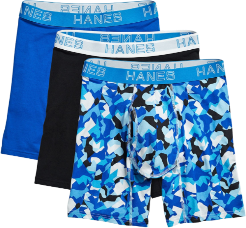 Hanes Ultimate™ Men&#39;s Comfort Flex Fit® Cotton/Modal Boxer Briefs Assorted Designs 3-Pack