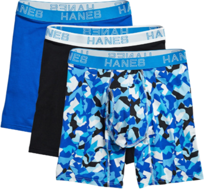 Hanes Ultimate™ Men's Comfort Flex Fit® Cotton/Modal Boxer Briefs Assorted Designs 3-Pack