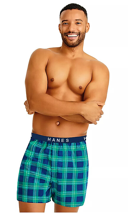 Hanes Men&#39;s Ultimate® Plaid Woven Boxers  5-pack
