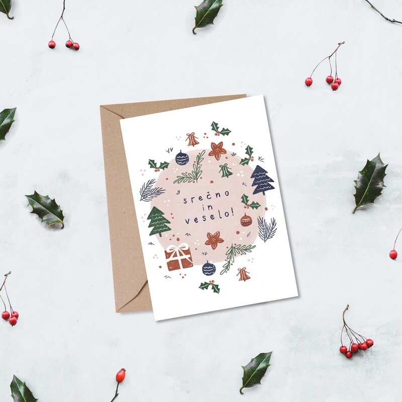 kartica ' Srečno in veselo '