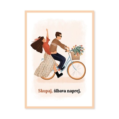 kartica ' Skupaj, šibava naprej '