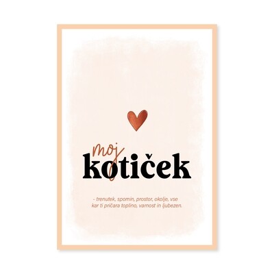 kartica ' Moj kotiček '