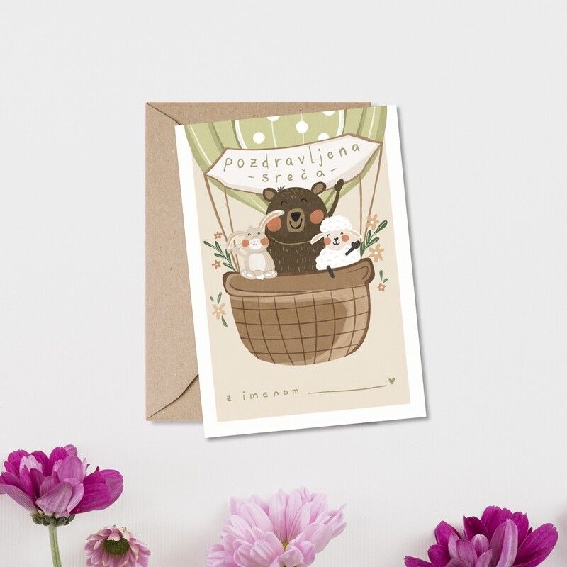 kartica ' Pozdravljena sreča '