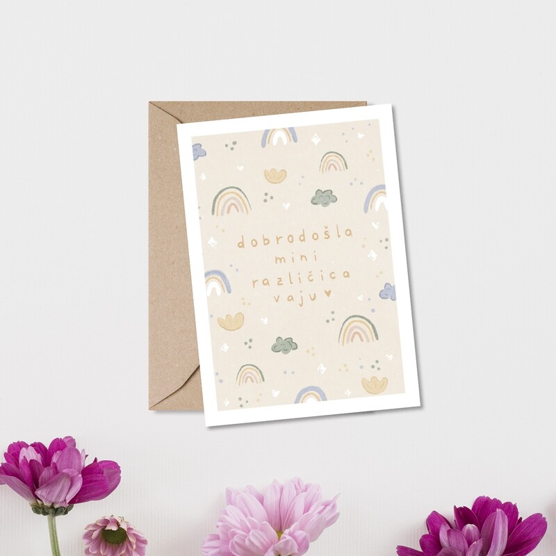 kartica ' Dobrodošla mini različica vaju '