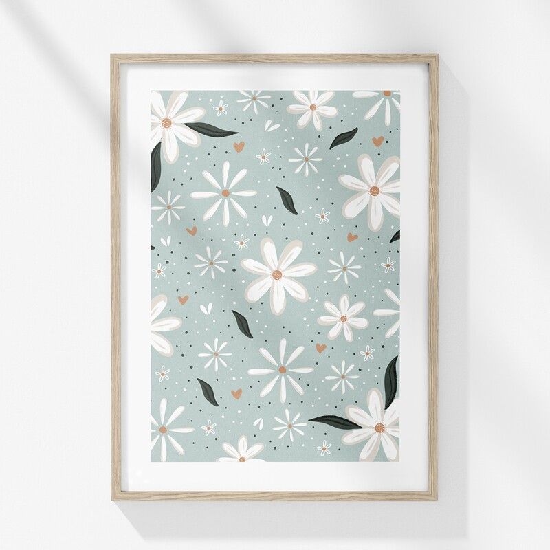 Grafika vzorčki ' bele rožce '