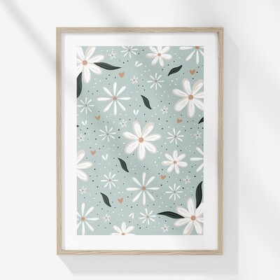 Grafika vzorčki ' bele rožce '