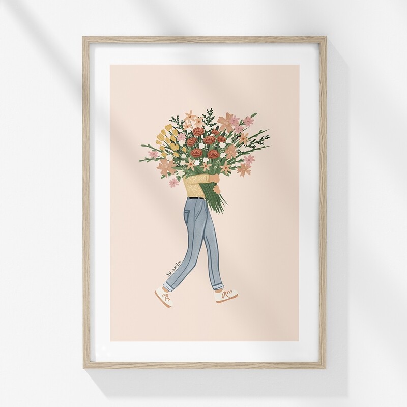 Grafika ' velik šopek rož '